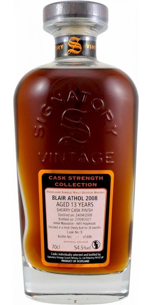 Blair Athol 2008/2021 | 13 Jahre | 54.5% Vol. | 0,7l | Signatiory Cask Strength Collection